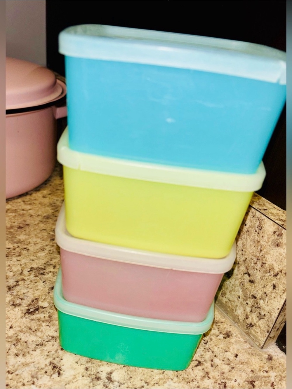 Vintage Tupperware Pastel Food Storage Containers - Set of 4